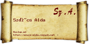 Szűcs Alda névjegykártya